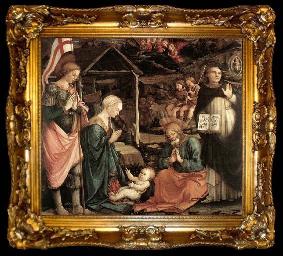 framed  Fra Filippo Lippi Adoration of the Child with Saints, ta009-2